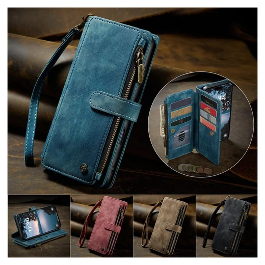 CaseMe C30 Apple iPhone 17 Pro Max Hoesje Pasjeshouder Book Case Blauw afbeelding 10