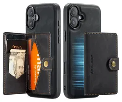 CaseMe JH-01 Apple iPhone 17 Hoesje met Magnetische Kaarthouder Zwart afbeelding