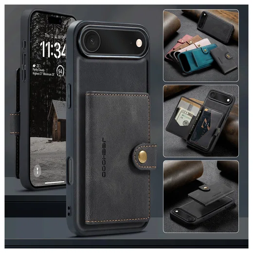 CaseMe JH-01 Apple iPhone Air Hoesje met Magnetische Kaarthouder Zwart afbeelding 11