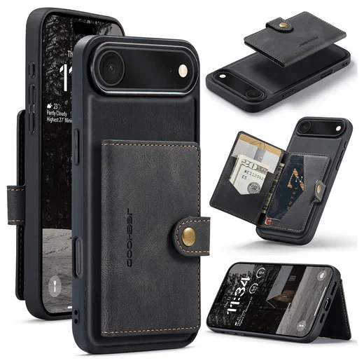 CaseMe JH-01 Apple iPhone Air Hoesje met Magnetische Kaarthouder Zwart afbeelding 1