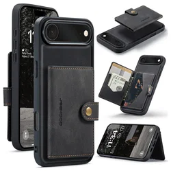 CaseMe JH-01 Apple iPhone Air Hoesje met Magnetische Kaarthouder Zwart afbeelding