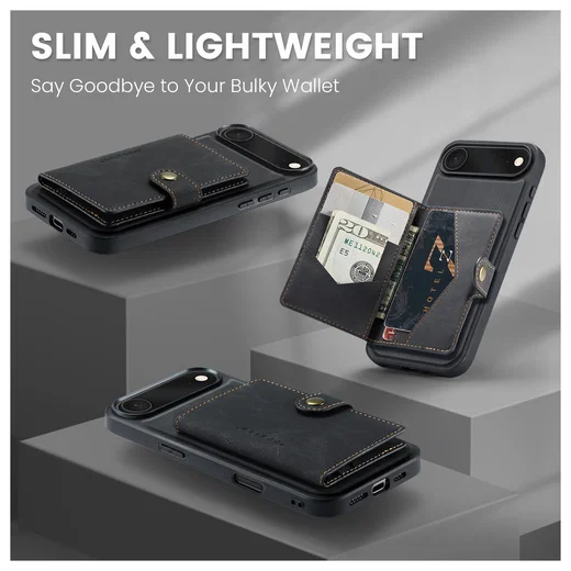 CaseMe JH-01 Apple iPhone Air Hoesje met Magnetische Kaarthouder Zwart afbeelding 9