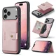 CaseMe JH-01 Apple iPhone 17 Pro Max Hoesje met Magnetische Kaarthouder Roze afbeelding 2