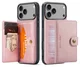 CaseMe JH-01 Apple iPhone 17 Pro Max Hoesje met Magnetische Kaarthouder Roze afbeelding 1