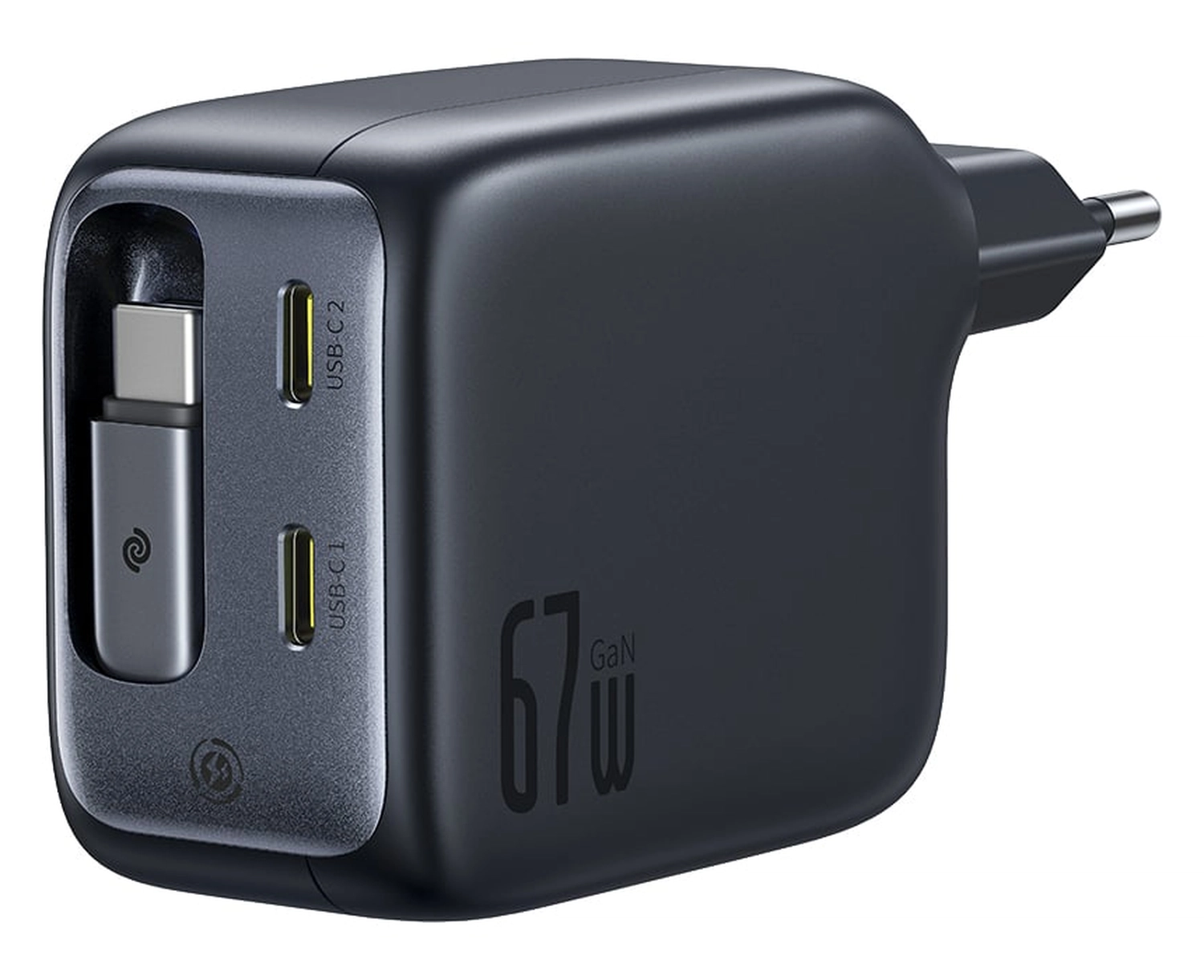 Baseus EnerCore CJ11 67W USB-C Snellader met Ingebouwde USB-C Kabel Zwart afbeelding 1