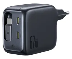 Baseus EnerCore CJ11 67W USB-C Snellader met Ingebouwde USB-C Kabel Zwart afbeelding