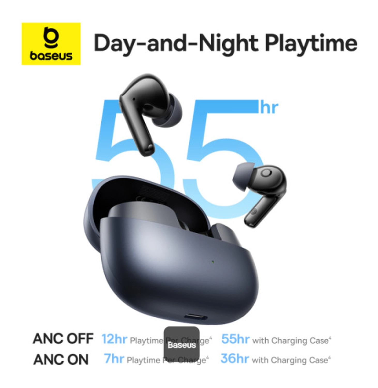 Baseus Bass BP1 Pro Draadloze Bluetooth Oordopjes Noise Cancelling Zwart afbeelding 8