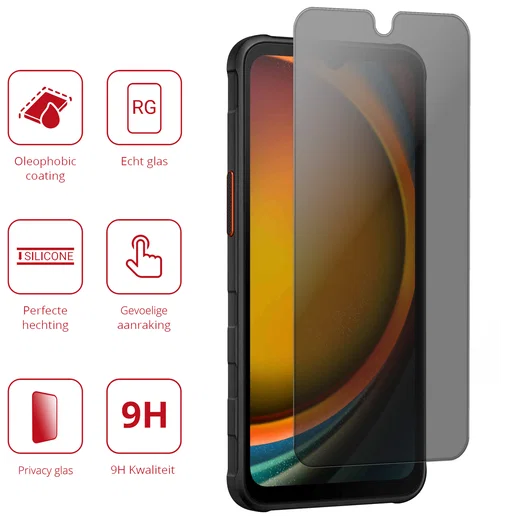 Rosso Samsung Galaxy Xcover 7 Pro 9H Tempered Glass Screen Protector Privacy afbeelding 2