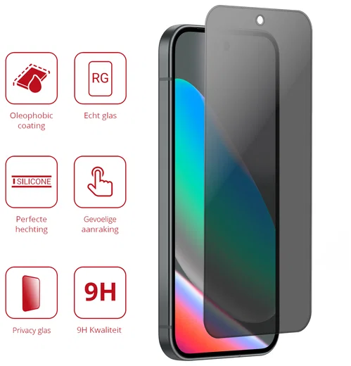 Rosso Google Pixel 10 / 10 Pro 9H Tempered Glass Screen Protector Privacy afbeelding 2