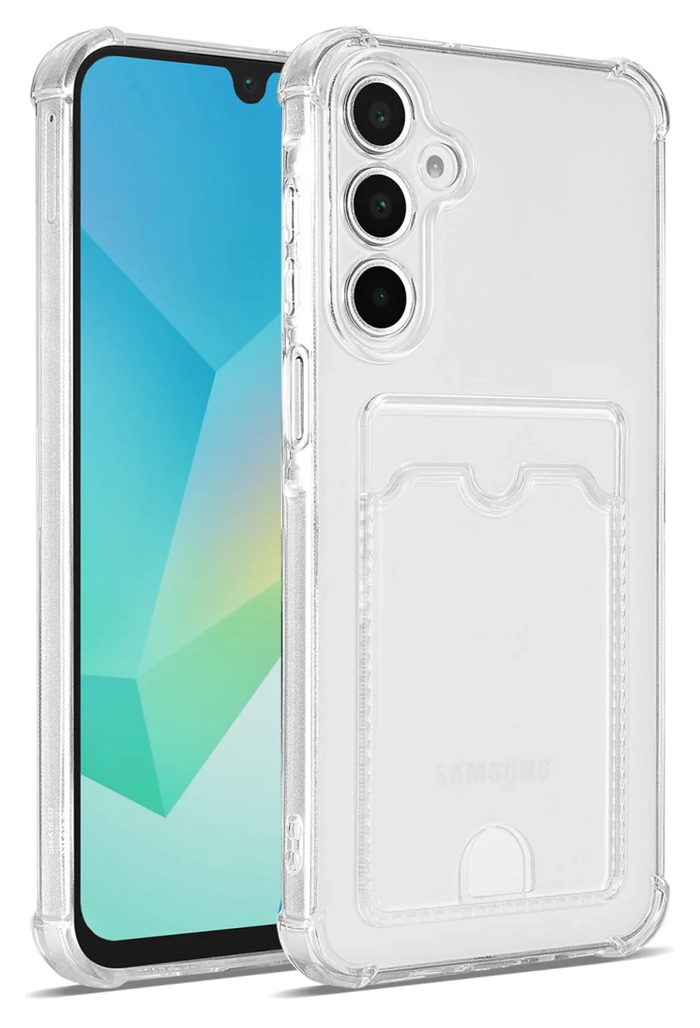 Samsung Galaxy A17 Hoesje Dun TPU met Pasjeshouder Back Cover Transparant afbeelding 1