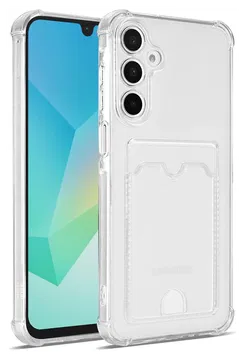 Samsung Galaxy A17 Hoesje Dun TPU met Pasjeshouder Back Cover Transparant