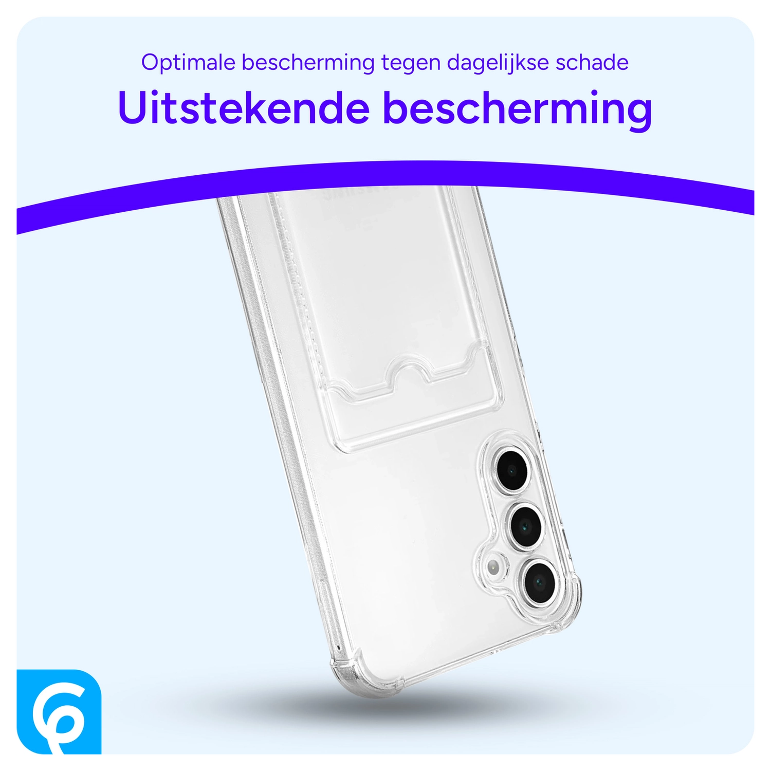 Samsung Galaxy A17 Hoesje Dun TPU met Pasjeshouder Back Cover Transparant afbeelding 2