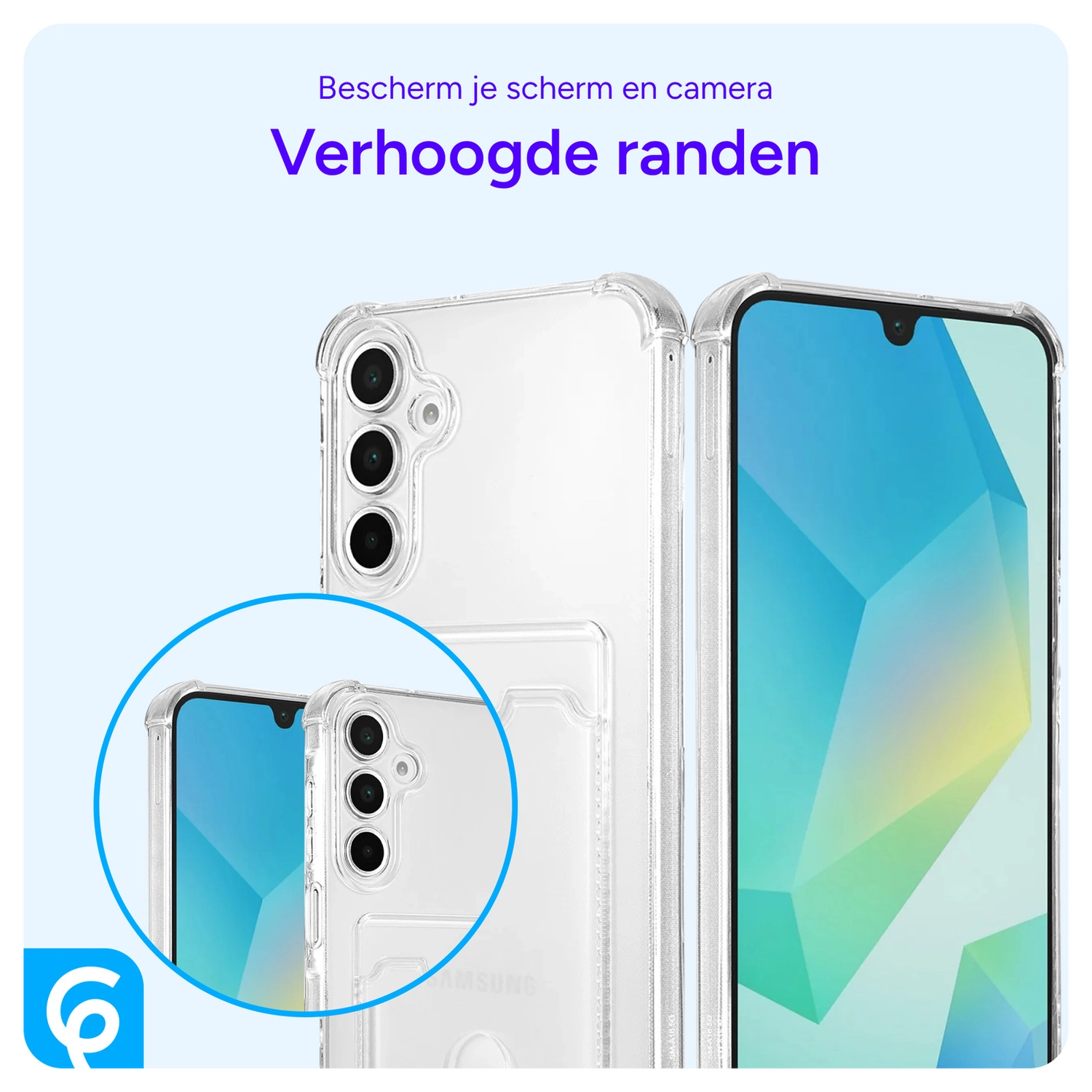 Samsung Galaxy A17 Hoesje Dun TPU met Pasjeshouder Back Cover Transparant afbeelding 3