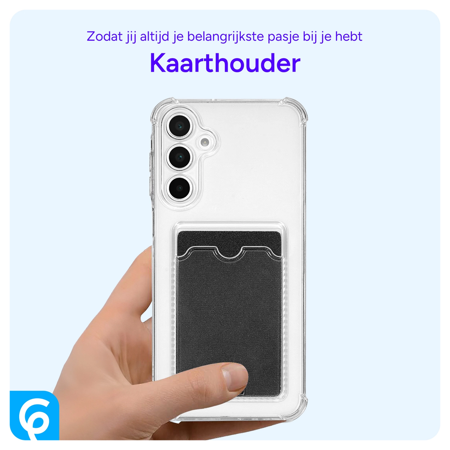 Samsung Galaxy A17 Hoesje Dun TPU met Pasjeshouder Back Cover Transparant afbeelding 4