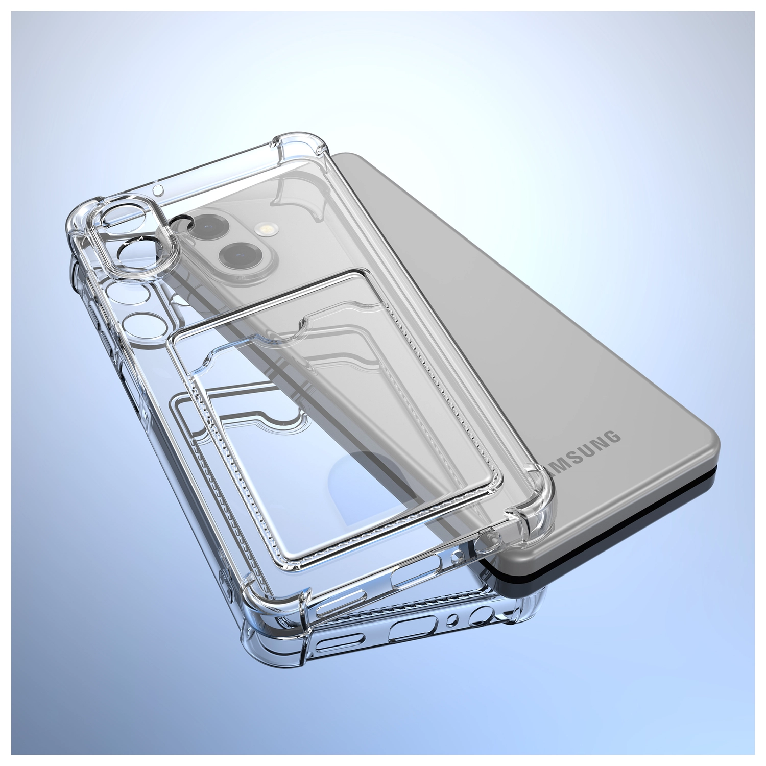 Samsung Galaxy A07 Hoesje Dun TPU met Pasjeshouder Back Cover Transparant afbeelding 4