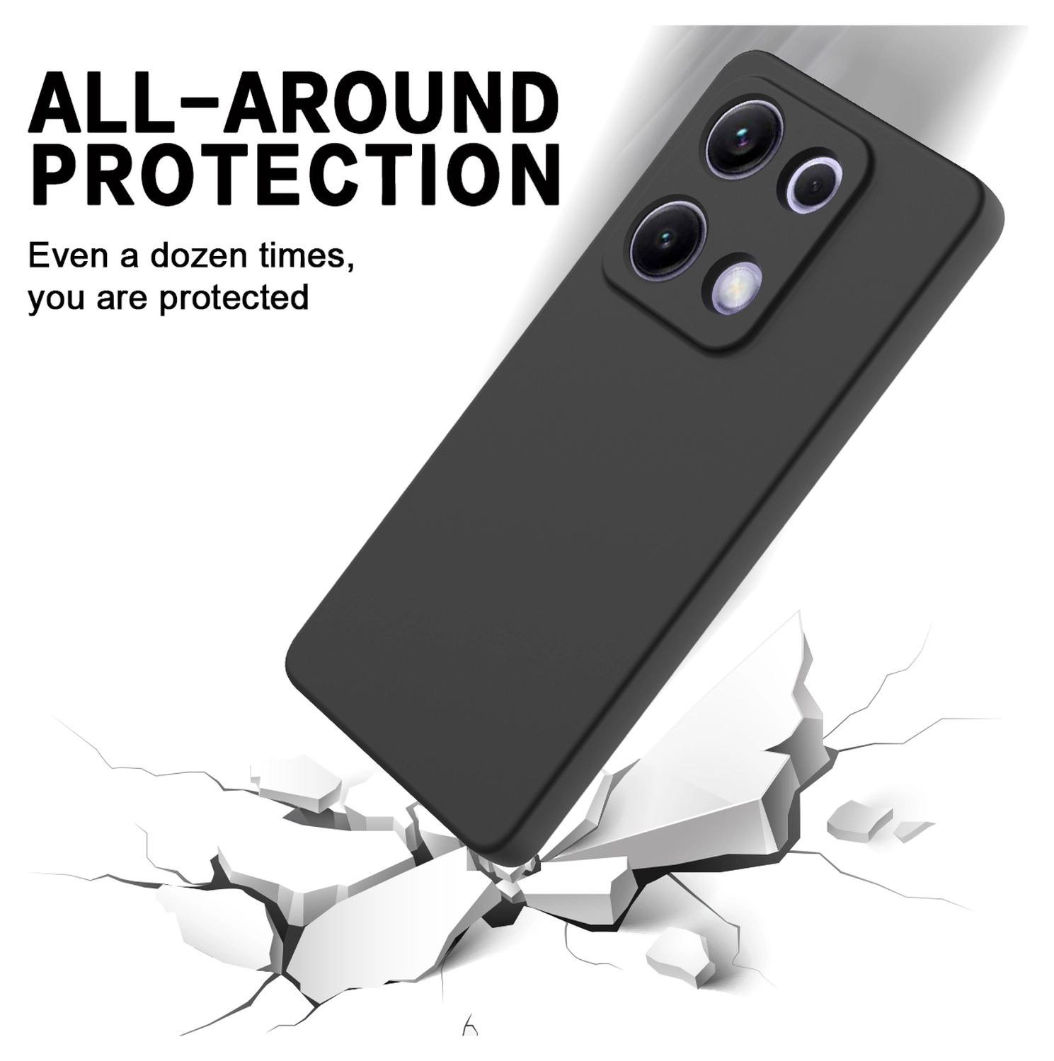Xiaomi Redmi Note 14S Hoesje Dun TPU Back Cover Matte Zwart afbeelding 3