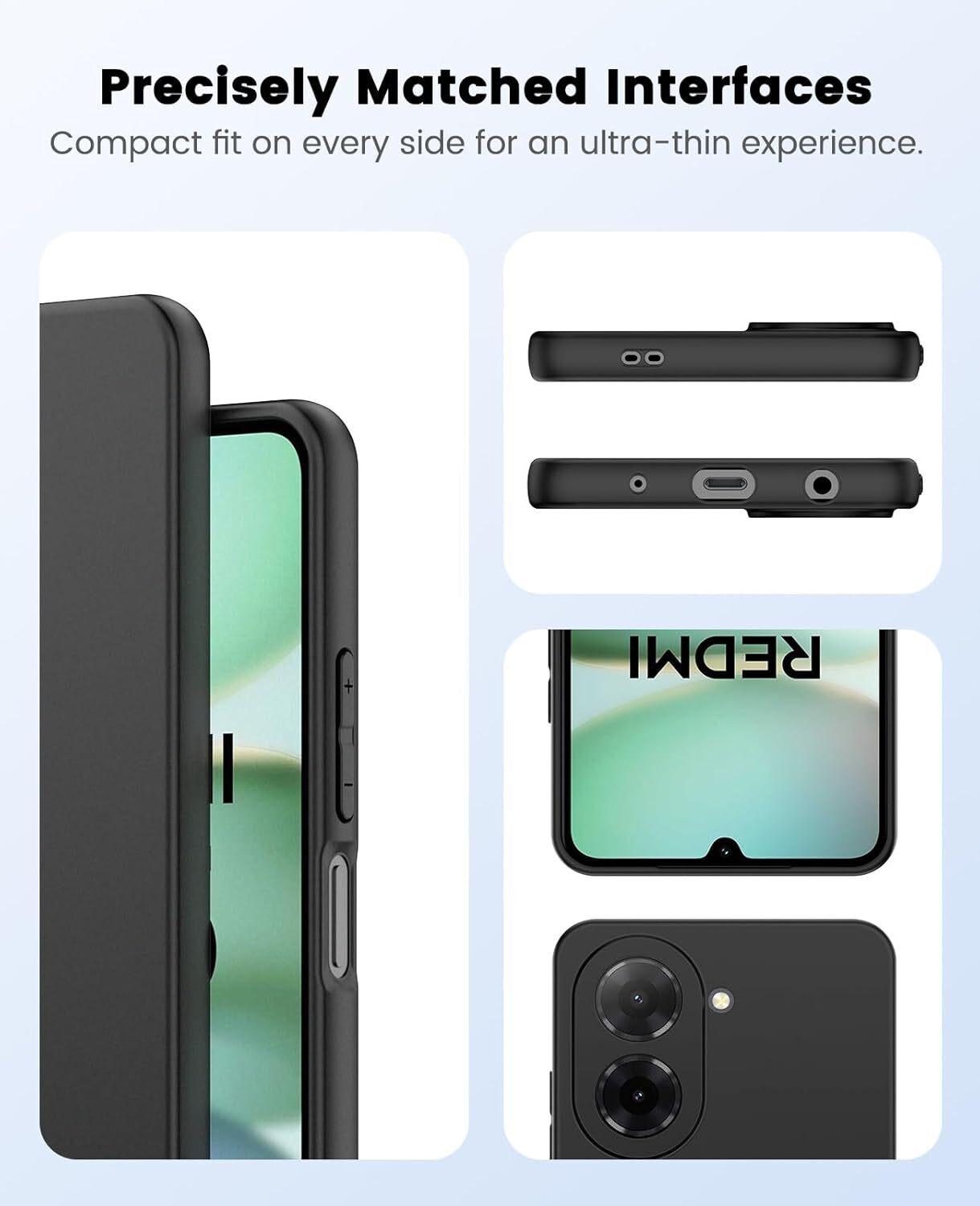 Xiaomi Redmi A5 Hoesje Dun TPU Back Cover Matte Zwart afbeelding 3