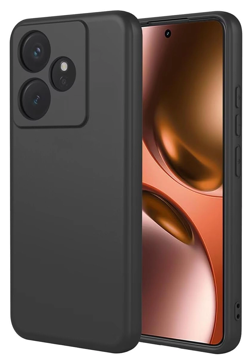 Realme GT 7 Hoesje Dun TPU Back Cover Matte Zwart afbeelding 2