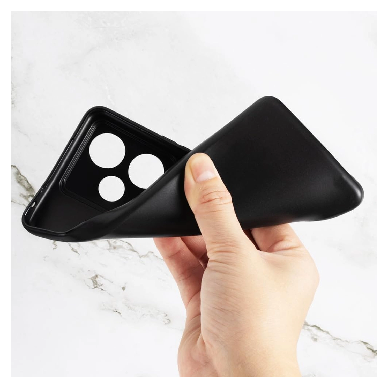 Realme GT 7 Hoesje Dun TPU Back Cover Matte Zwart afbeelding 3