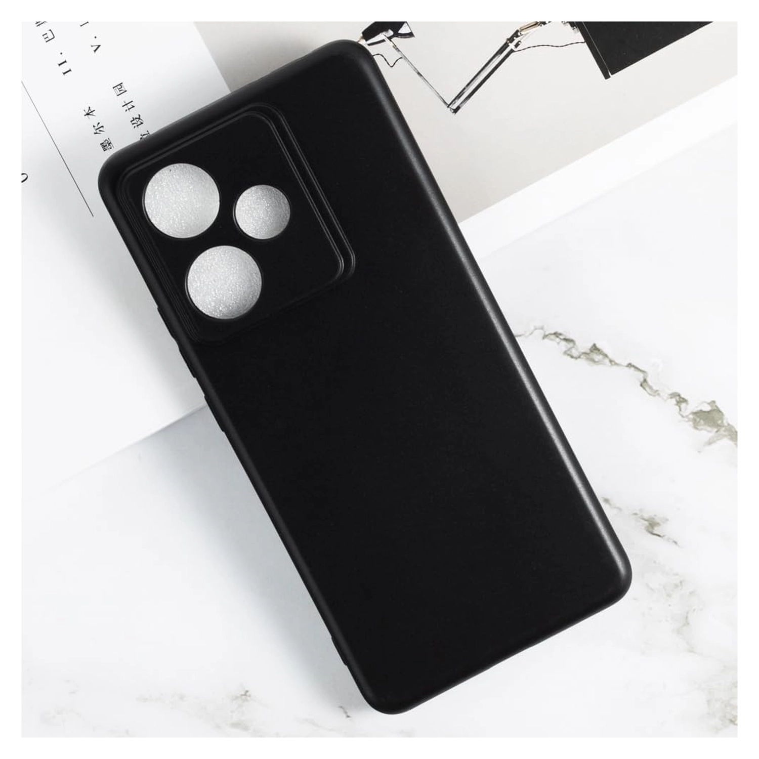 Realme GT 7T Hoesje Dun TPU Back Cover Matte Zwart afbeelding 6