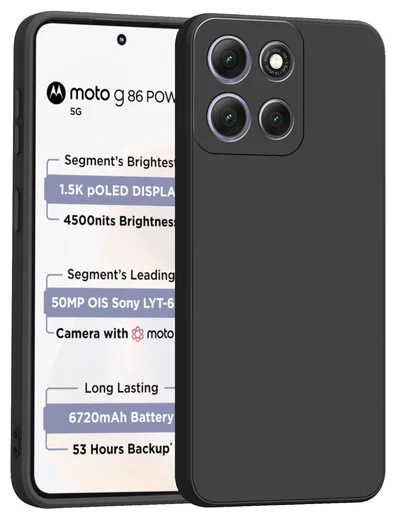Motorola Moto G86 Hoesje Dun TPU Back Cover Matte Zwart afbeelding 1