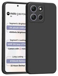 Motorola Moto G86 Hoesje Dun TPU Back Cover Matte Zwart afbeelding