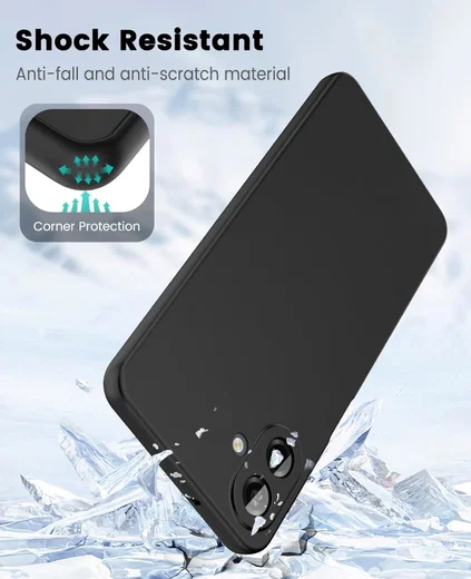 Samsung Galaxy A07 Hoesje Dun TPU Back Cover Matte Zwart afbeelding 2