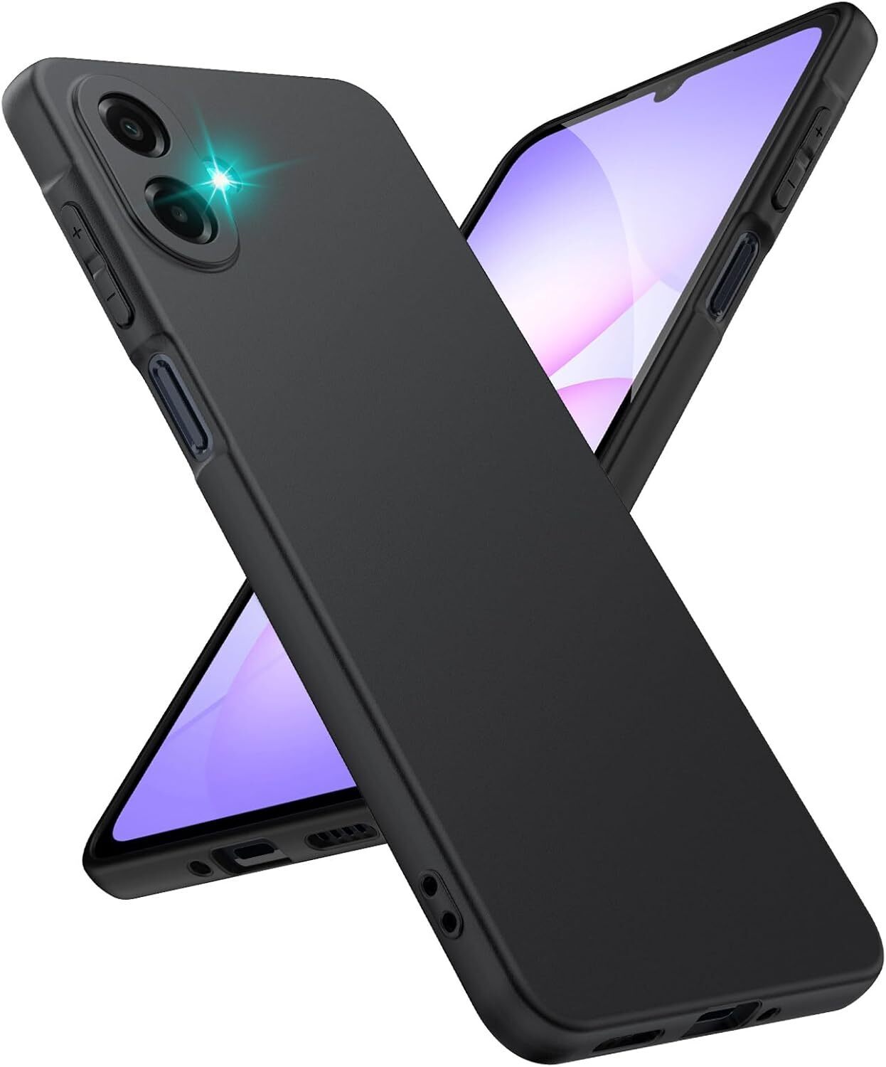 Samsung Galaxy A07 Hoesje Dun TPU Back Cover Matte Zwart afbeelding 1