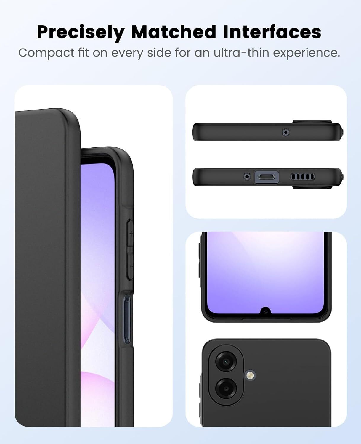 Samsung Galaxy A07 Hoesje Dun TPU Back Cover Matte Zwart afbeelding 5