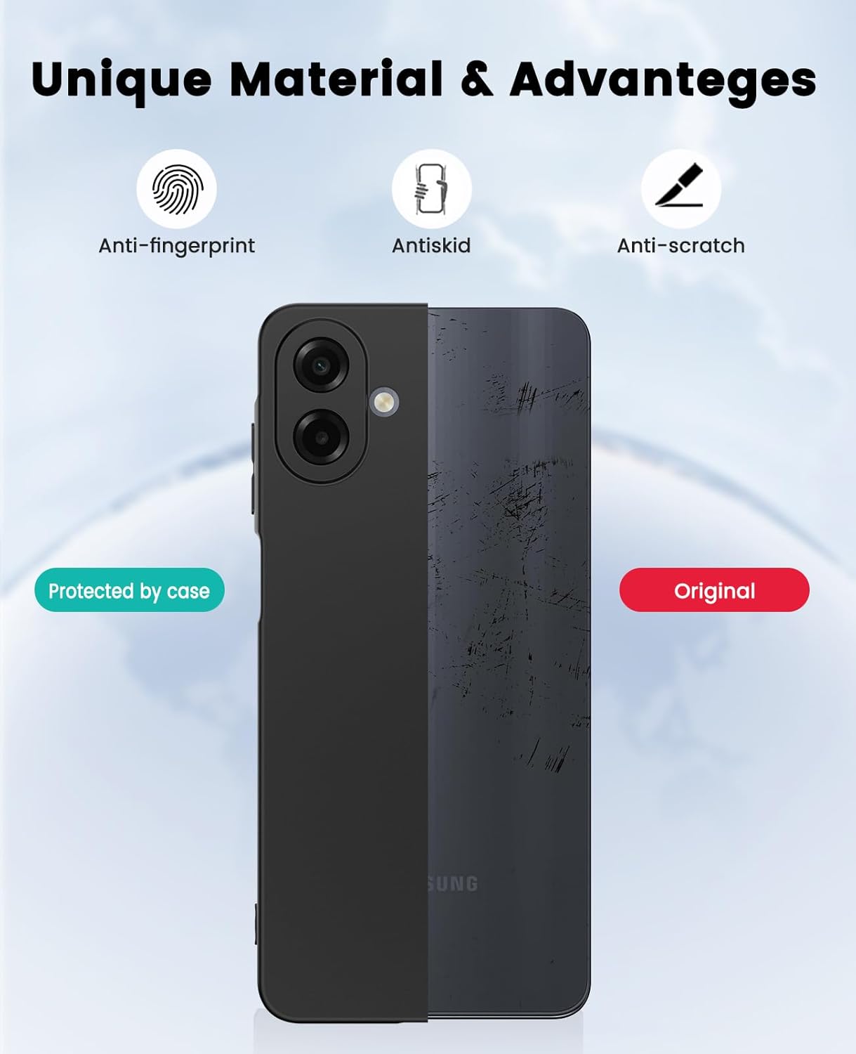 Samsung Galaxy A07 Hoesje Dun TPU Back Cover Matte Zwart afbeelding 6