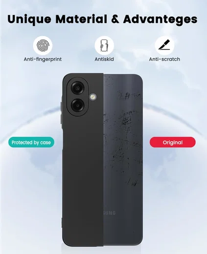 Samsung Galaxy A07 Hoesje Dun TPU Back Cover Matte Zwart afbeelding 6
