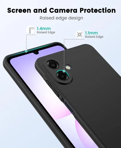 Samsung Galaxy A07 Hoesje Dun TPU Back Cover Matte Zwart afbeelding 3