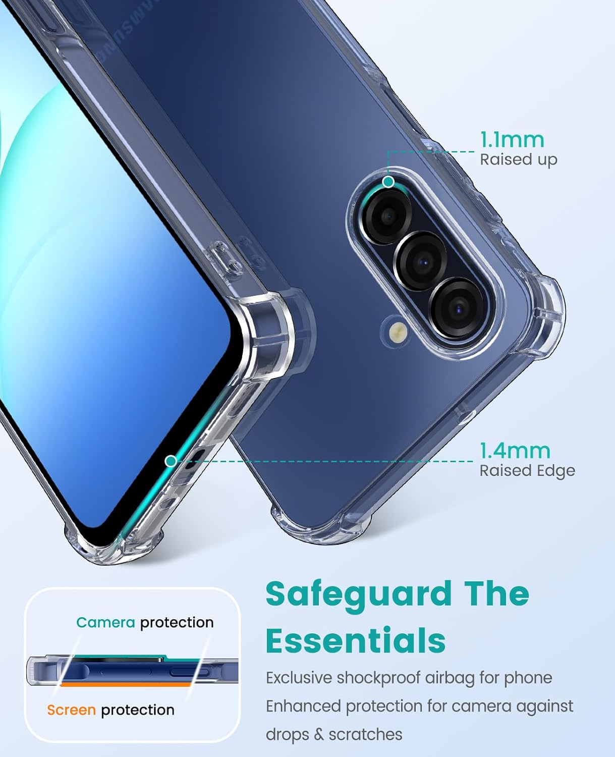 Samsung Galaxy A17 Hoesje Schokbestendig en Dun TPU Back Cover Transparant afbeelding 6