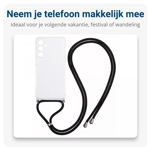 Samsung Galaxy A17 Hoesje met Koord Schokbestendig TPU Transparant afbeelding 5