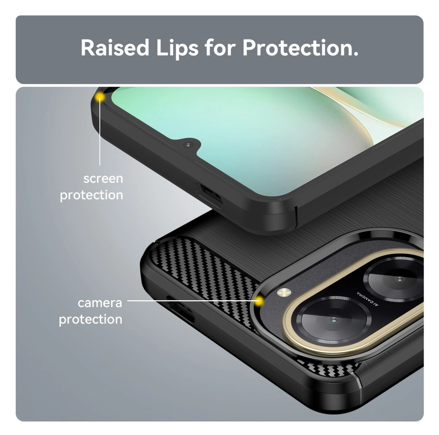 Xiaomi Redmi A5 Hoesje Geborsteld TPU Flexibele Back Cover Zwart afbeelding 7