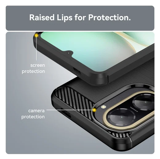 Xiaomi Redmi A5 Hoesje Geborsteld TPU Flexibele Back Cover Zwart afbeelding 7