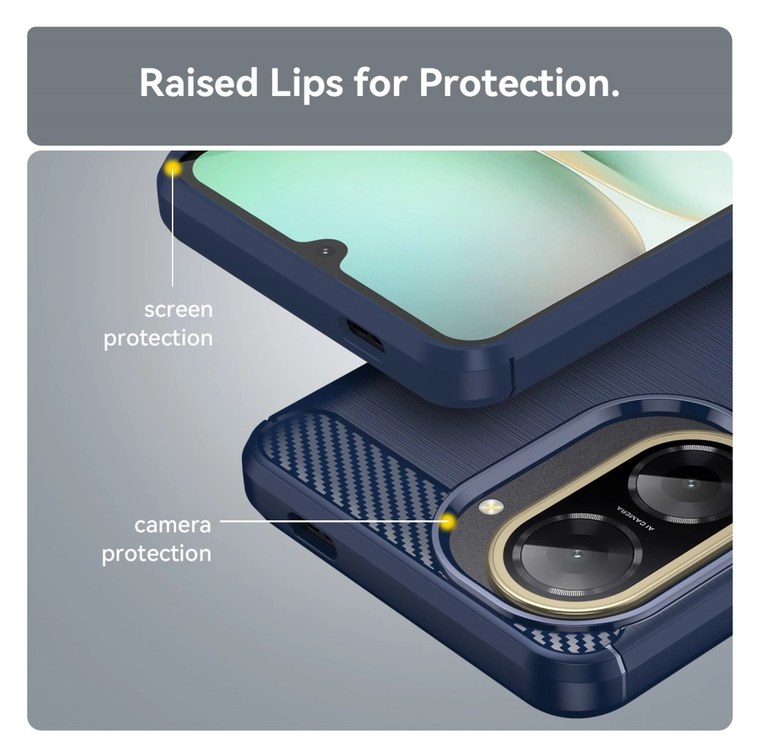 Xiaomi Redmi A5 Hoesje Geborsteld TPU Flexibele Back Cover Blauw afbeelding 7
