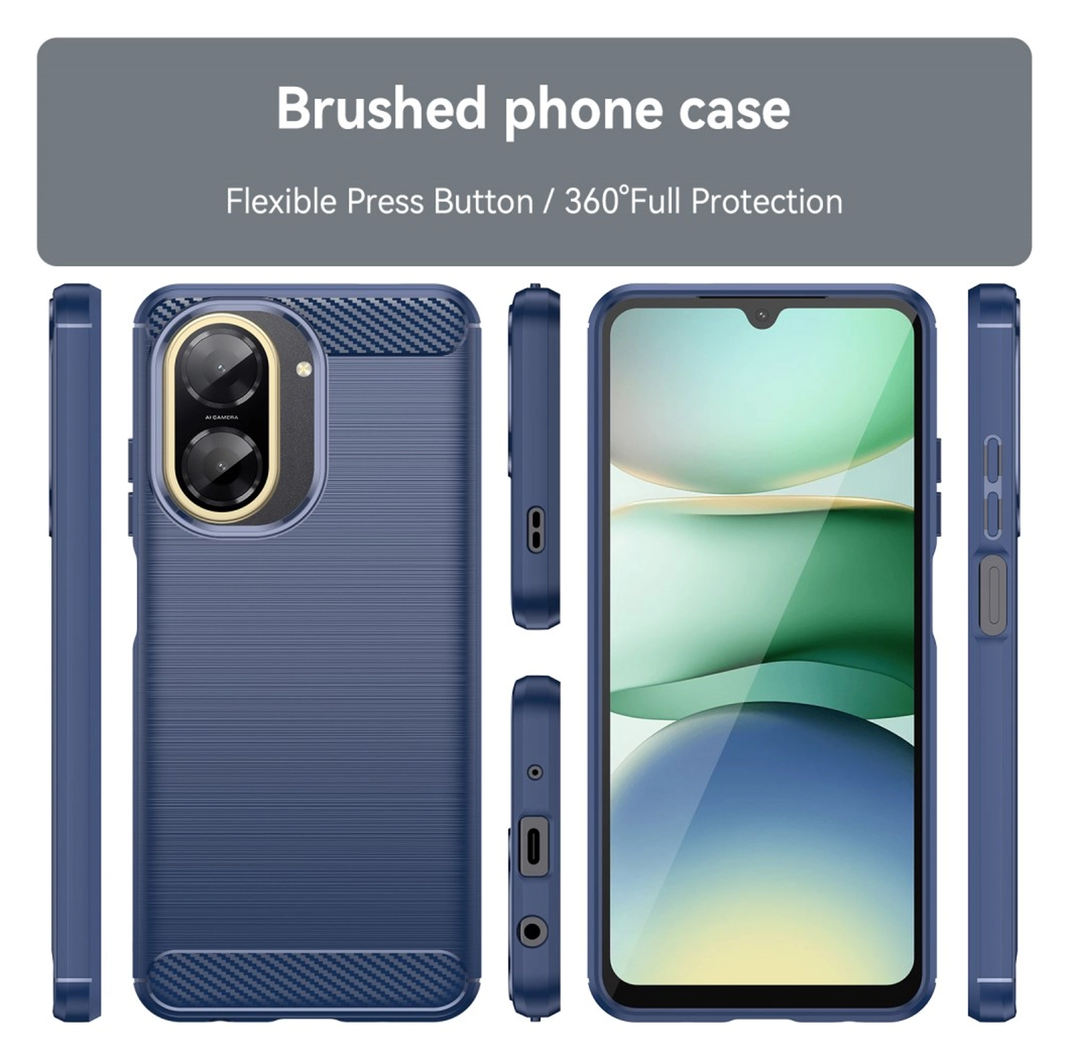 Xiaomi Redmi A5 Hoesje Geborsteld TPU Flexibele Back Cover Blauw afbeelding 8