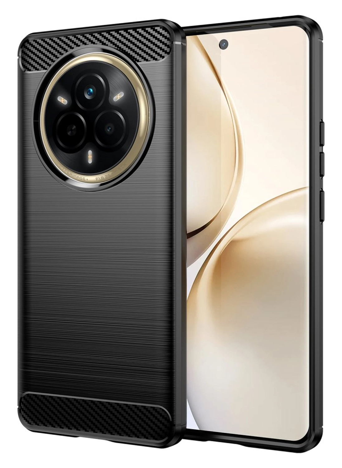 Realme 14 Pro Hoesje Geborsteld TPU Flexibele Back Cover Zwart afbeelding 1