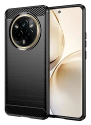 Realme 14 Pro Hoesje Geborsteld TPU Flexibele Back Cover Zwart afbeelding