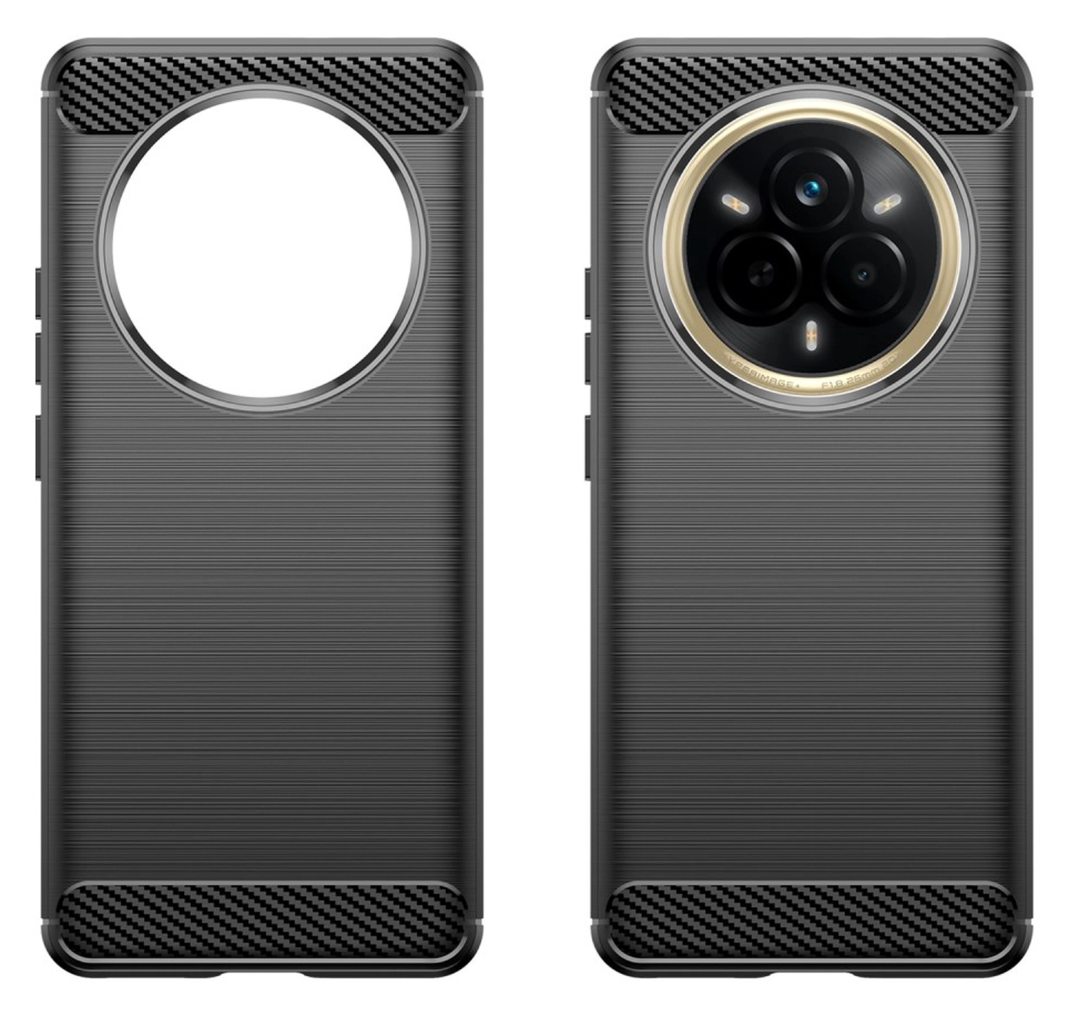 Realme 14 Pro Hoesje Geborsteld TPU Flexibele Back Cover Zwart afbeelding 2