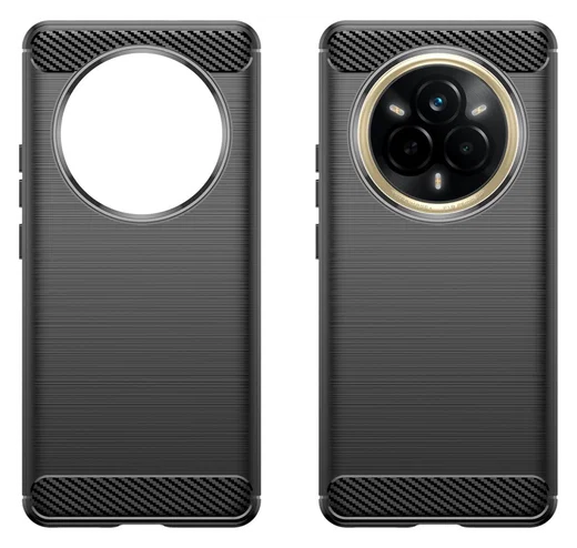 Realme 14 Pro Hoesje Geborsteld TPU Flexibele Back Cover Zwart afbeelding 2