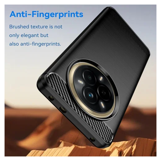Realme 14 Pro Hoesje Geborsteld TPU Flexibele Back Cover Zwart afbeelding 4