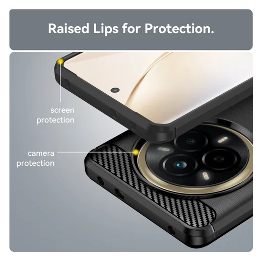 Realme 14 Pro Hoesje Geborsteld TPU Flexibele Back Cover Zwart afbeelding 7