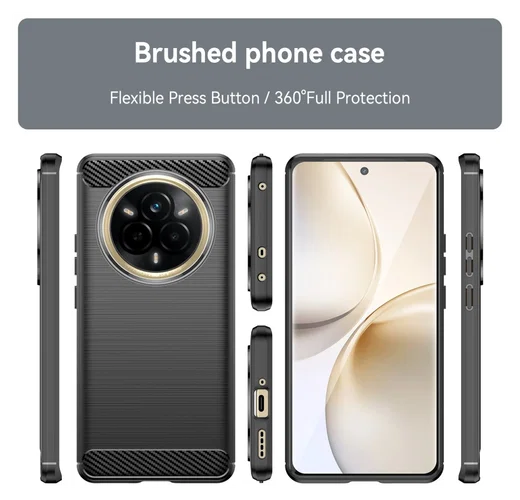Realme 14 Pro Hoesje Geborsteld TPU Flexibele Back Cover Zwart afbeelding 8