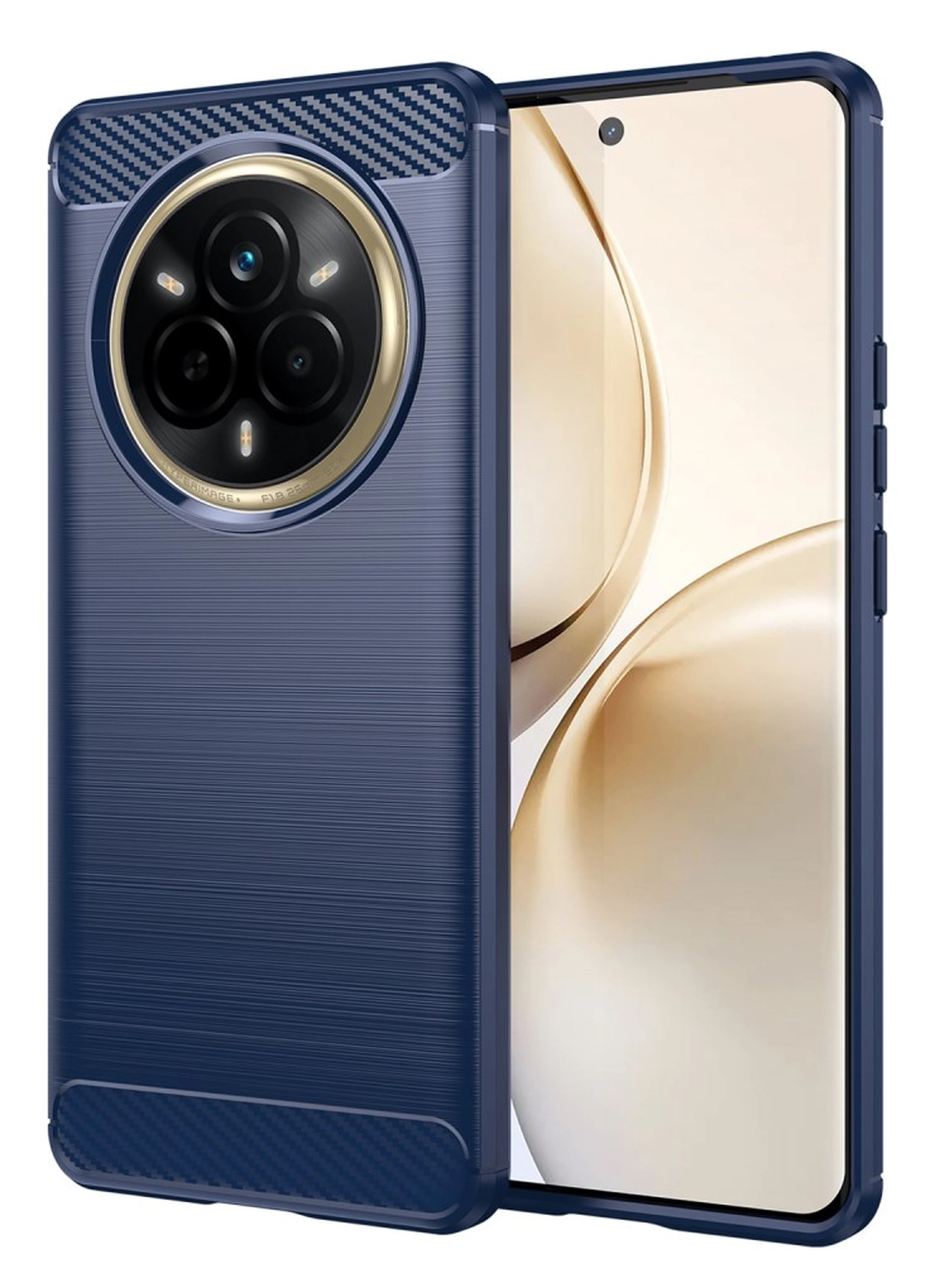 Realme 14 Pro Hoesje Geborsteld TPU Flexibele Back Cover Blauw afbeelding 1