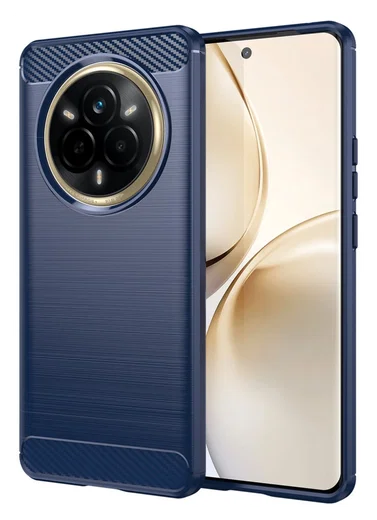 Realme 14 Pro Hoesje Geborsteld TPU Flexibele Back Cover Blauw afbeelding 1