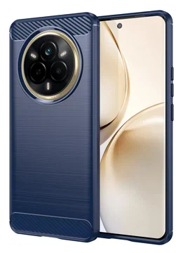 Realme 14 Pro Hoesje Geborsteld TPU Flexibele Back Cover Blauw