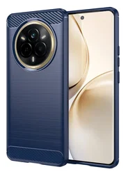 Realme 14 Pro Hoesje Geborsteld TPU Flexibele Back Cover Blauw afbeelding