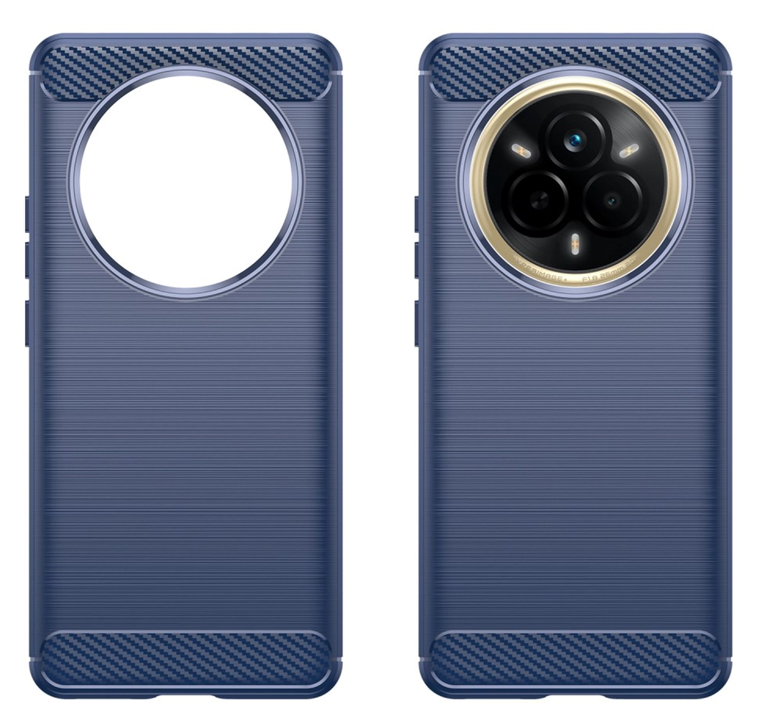 Realme 14 Pro Hoesje Geborsteld TPU Flexibele Back Cover Blauw afbeelding 2